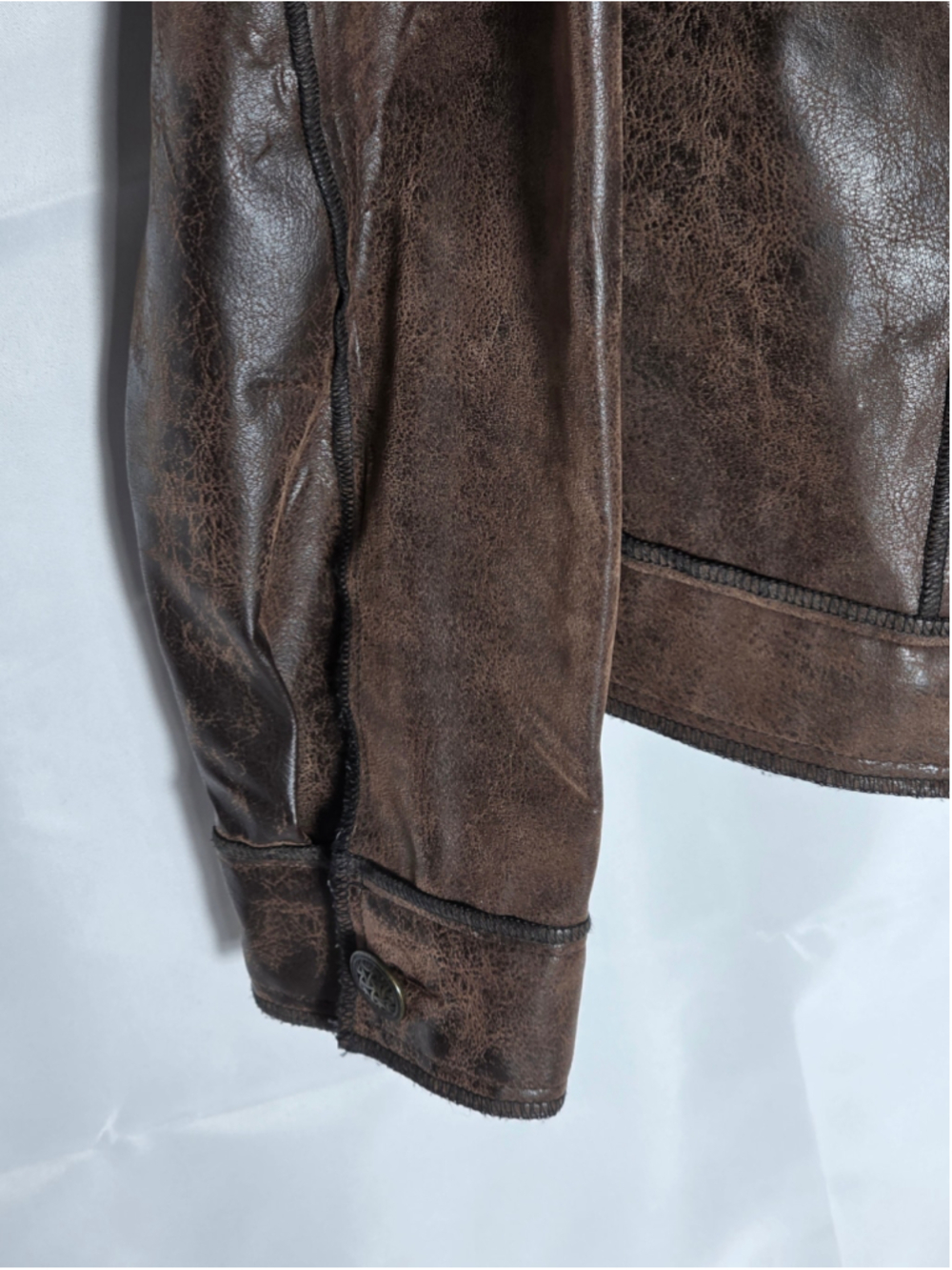 Women's Ruby Rd. Brown Faux Leather Jacket 16 bikercore sexy western cowgirl - Picture 3 of 8